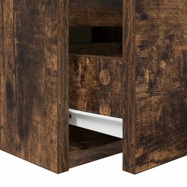 vidaXL væghængte sengeborde 2 stk. 38x34x40 cm røget egetræsfarve