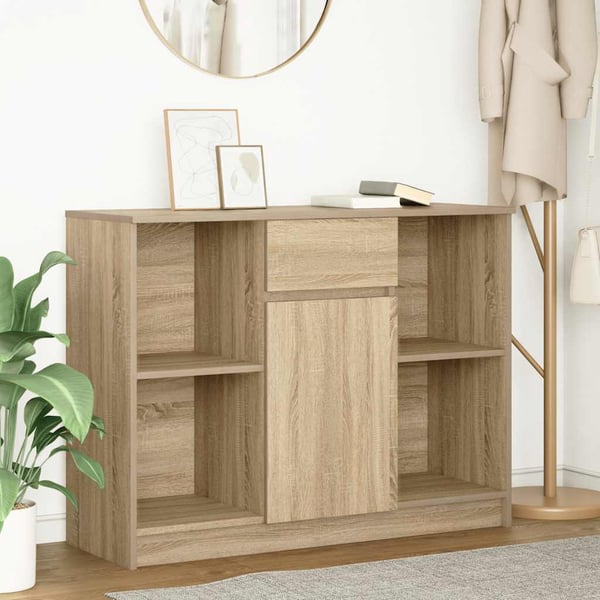 vidaXL Skänk med låda sonoma ek 101x35x76 cm konstruerat trä