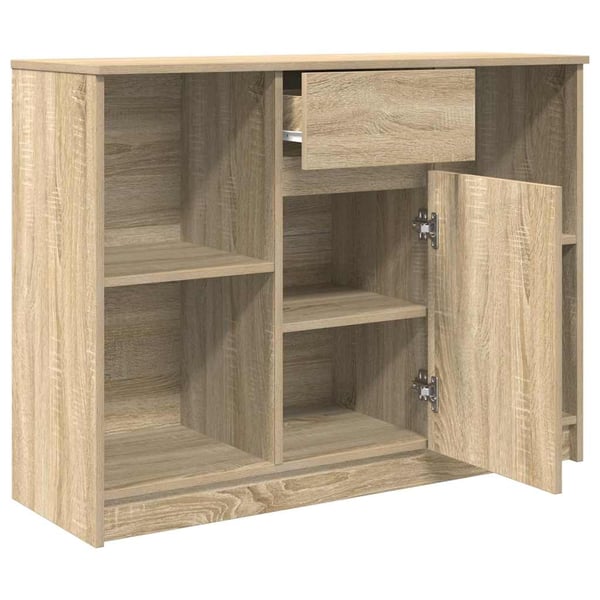vidaXL Skänk med låda sonoma ek 101x35x76 cm konstruerat trä