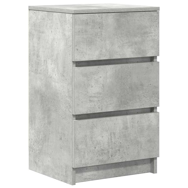 vidaXL Nattskap med 3 skuffer 2 stk betonggrå 39x35x65 cm