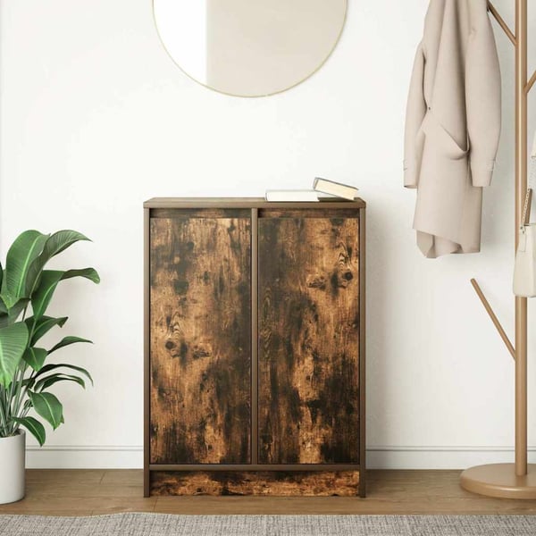 vidaXL Skjenk røkt eik 57x34x76 cm konstruert tre