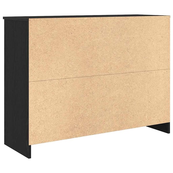 vidaXL Skjenk med skuff svart eik 101x35x76 cm konstruert tre