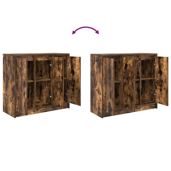 vidaXL Skjenk røkt eik 85x34x76 cm konstruert tre