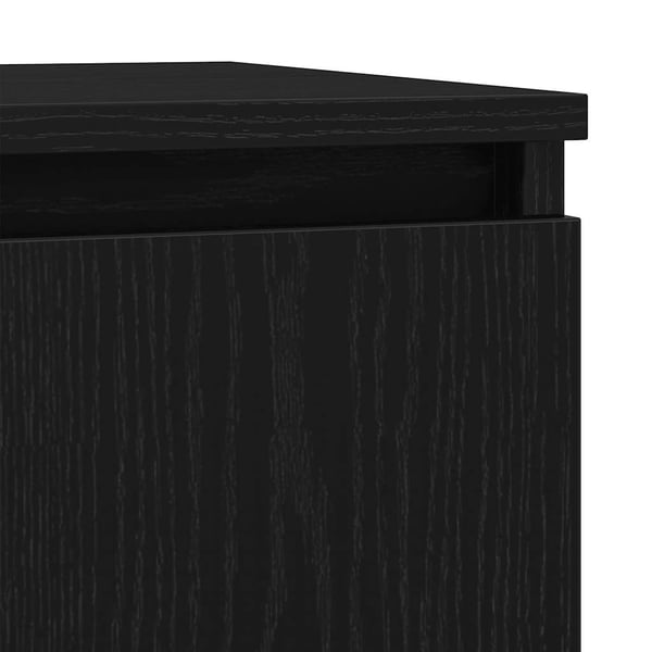 vidaXL skænk med skuffe 71x35x84 cm konstrueret træ sort egetræ