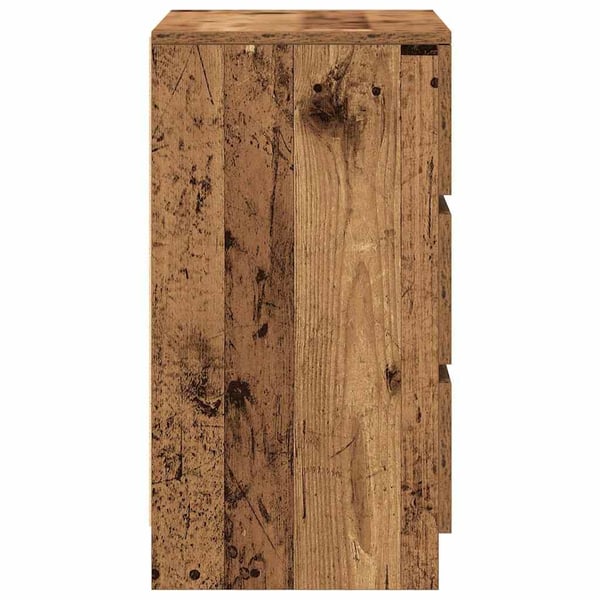 vidaXL Nattskap med 3 skuffer 2 stk gammelt tre 39x35x65 cm