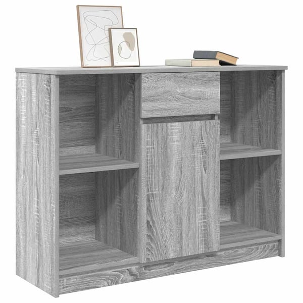 vidaXL Skänk med låda grå sonoma 101x35x76 cm konstruerat trä
