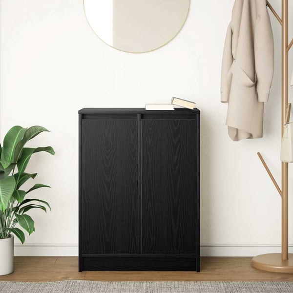 vidaXL Skjenk svart eik 57x34x76 cm konstruert tre