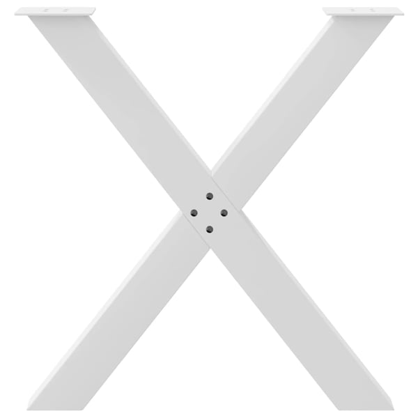vidaXL Spisebordben X-formet 2 stk hvit 70 x (72-73) cm stål