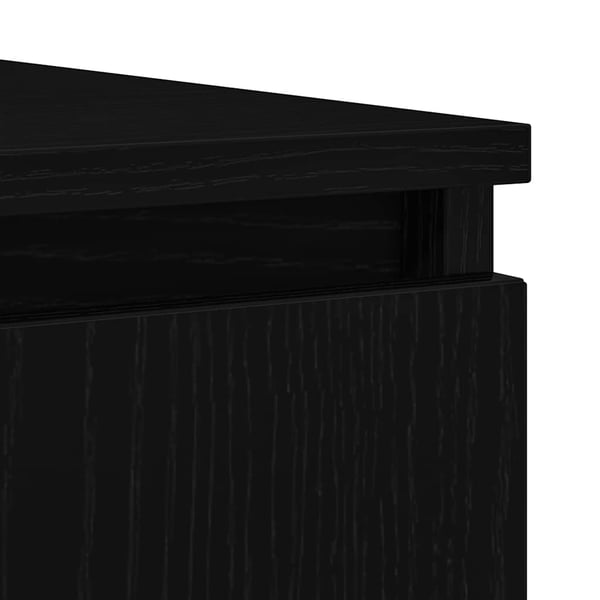 vidaXL skænk med skuffer 100,5x35x76 cm konstrueret træ sort egetræ