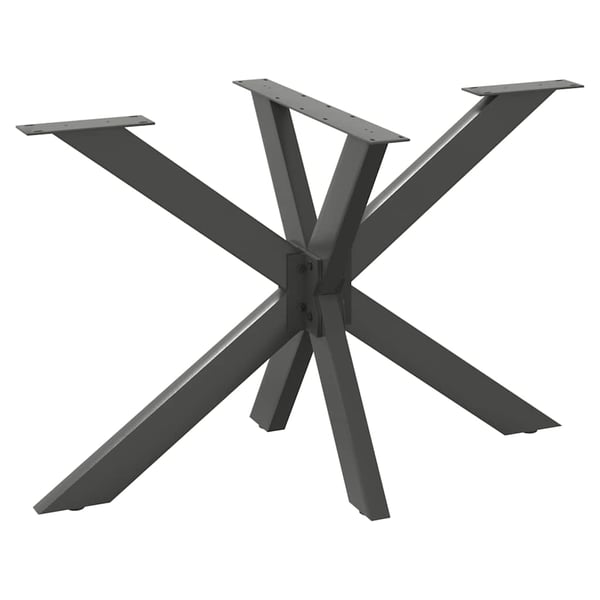 vidaXL Ruokapöydän jalka hämähäkinmuotoinen antrasiitti 120x68x(72-73) cm teräs