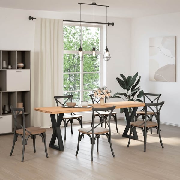 vidaXL spisebordsben 2 stk. sort 50x(72-73,3) cm stål