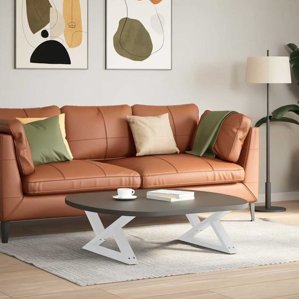 vidaXL sofabordsben 2 stk. hvid 70 x (30-31,3) cm stål