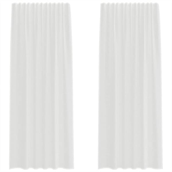 vidaXL voile-gardiner med løkker 2 stk. 140x225 cm hvid