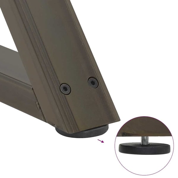 vidaXL spisebordsben 2 stk. naturstål 90 x (72-73,3) cm stål