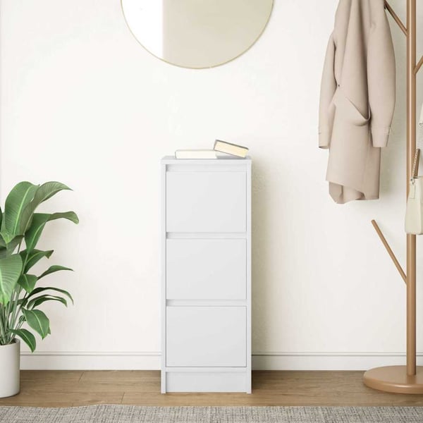 vidaXL Skjenk hvit 29,5x34x76 cm konstruert tre