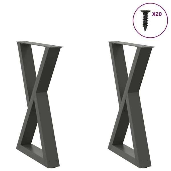 vidaXL Spisebordben 2 stk antrasitt 60 x (72-73,3) cm stål