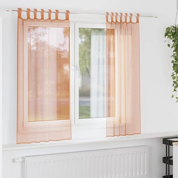 vidaXL Voilegardiner med hemper 2 stk terrakotta 140x175 cm