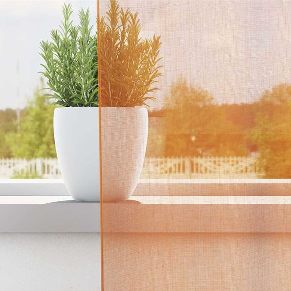 vidaXL Voilegardiner med hemper 2 stk oransje 140x225 cm