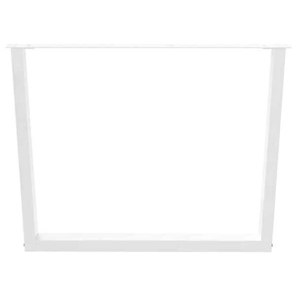 vidaXL Spisebordben V-formet 3 stk hvit 100x(72-73,3) cm stål