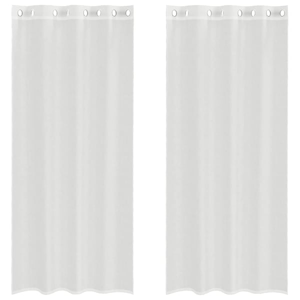 vidaXL voile-gardiner med øskner 2 stk. hvid