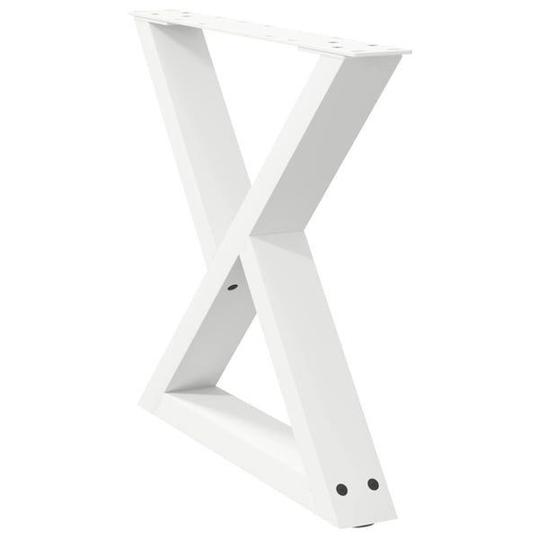vidaXL Salongbordben 2 stk hvite 60 x (42-43,3) cm stål