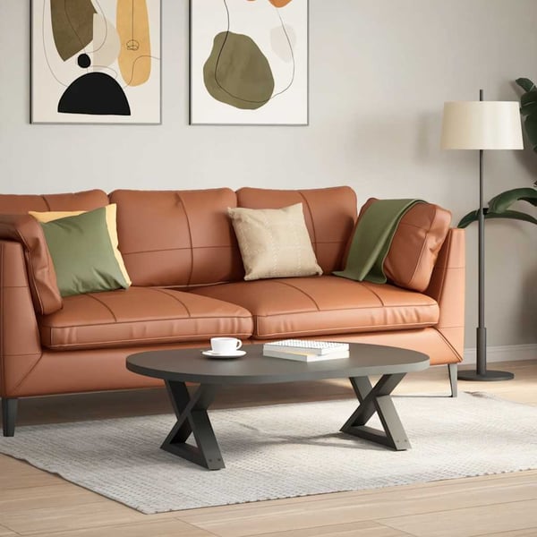 vidaXL Salongbordben 2 stk antrasitt 50x(30-31,3) cm stål