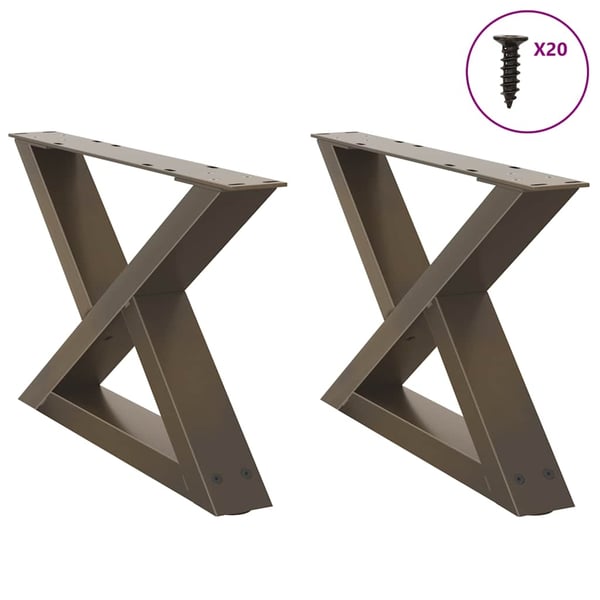 vidaXL Salongbordben 2 stk naturstål 50x(30-31,3) cm stål