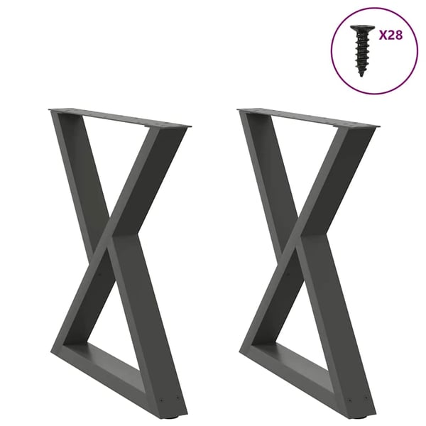 vidaXL Spisebordben 2 stk antrasitt 70 x (72-73,3) cm stål