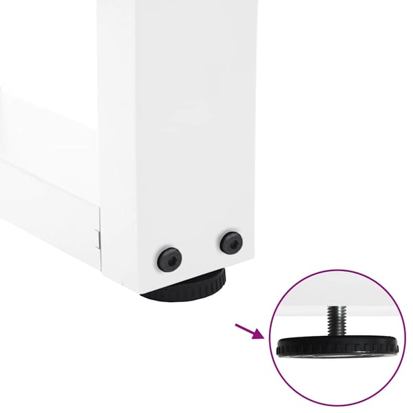 vidaXL Spisebordben V-formet 3 stk hvit 80 x (72-73,3) cm stål