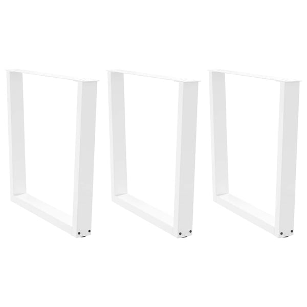 vidaXL Spisebordben V-formet 3 stk hvit 80 x (72-73,3) cm stål
