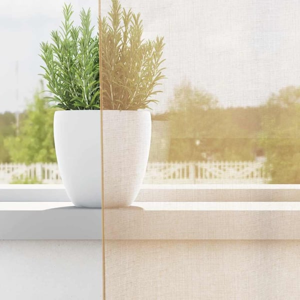 vidaXL Voilegardiner med hemper 2 stk sand 140x140 cm