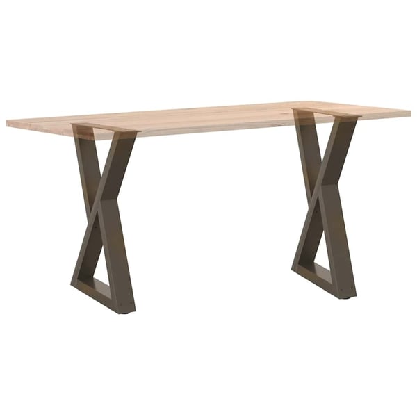 vidaXL Spisebordben 2 stk naturstål 60 x (72-73,3) cm stål