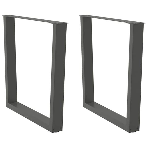 vidaXL Spisebordben V-formet 2 stk antrasitt 90 x (72-73,3) cm stål