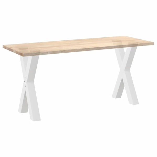 vidaXL Spisebordben X-formet 2 stk hvit 50x(72-73) cm stål