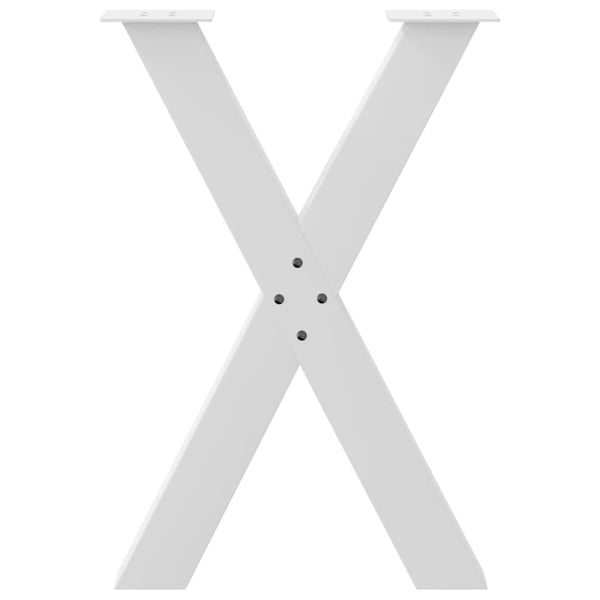 vidaXL Spisebordben X-formet 2 stk hvit 50x(72-73) cm stål
