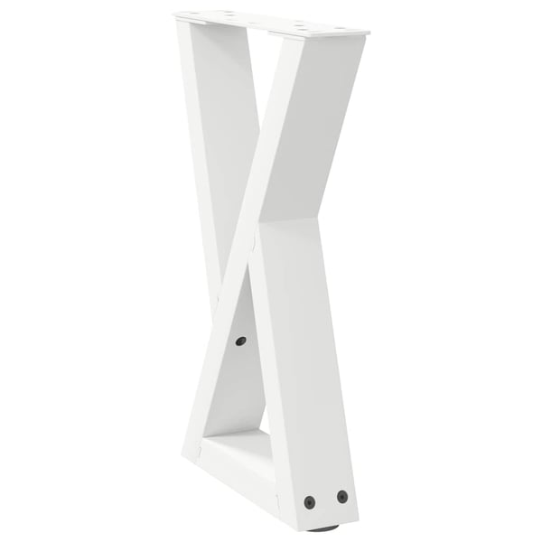 vidaXL sofabordsben 2 stk. hvid 38 x (42-43,3) cm stål