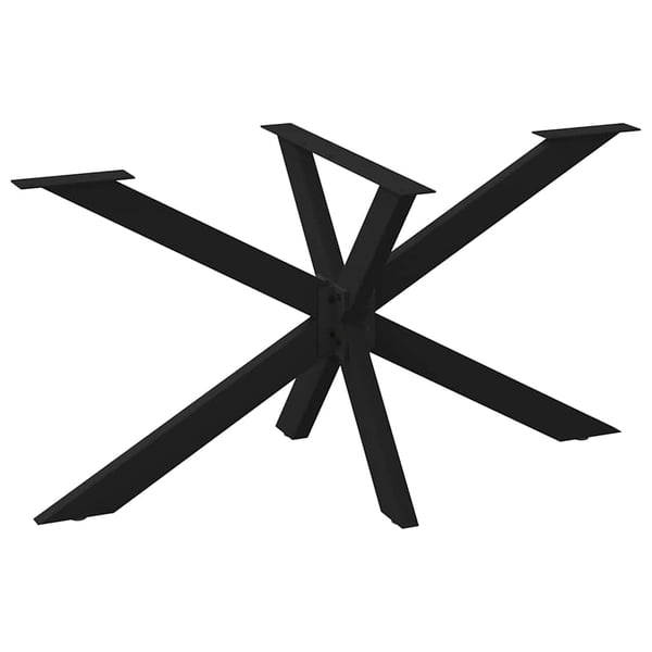 vidaXL spisebordben edderkopformet sort 150x78x(72-73) cm stål