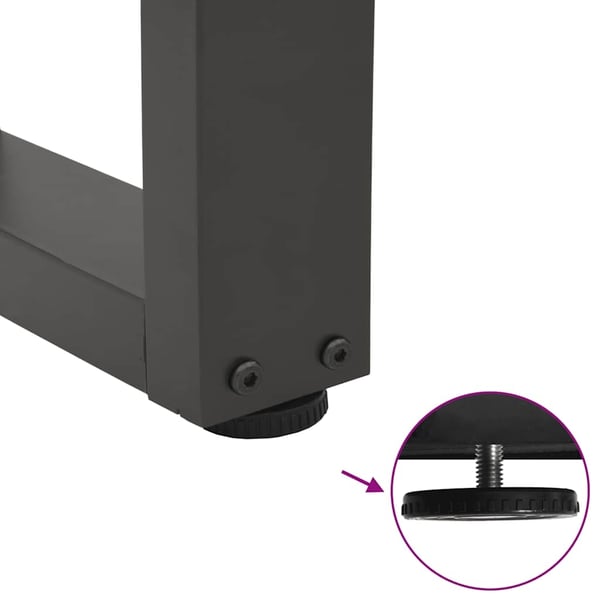 vidaXL Spisebordben V-formet 3 stk antrasitt 80 x (72-73,3) cm stål