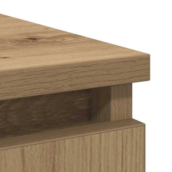 vidaXL Skjenk med skuff artisan eik 71x35x65 cm konstruert tre