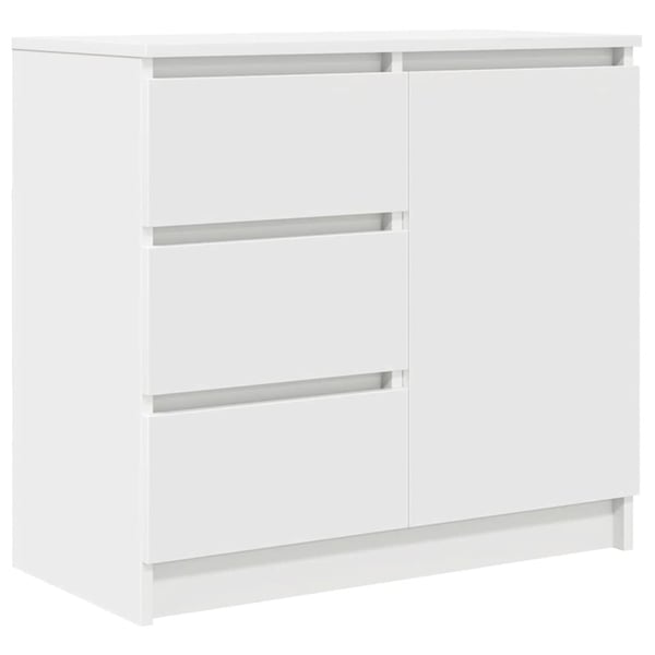vidaXL Skjenk med skuff hvit 71x35x65 cm konstruert tre