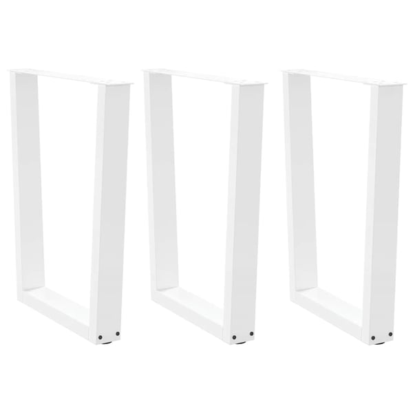 vidaXL Spisebordben V-formet 3 stk hvit 70 x (72-73,3) cm stål