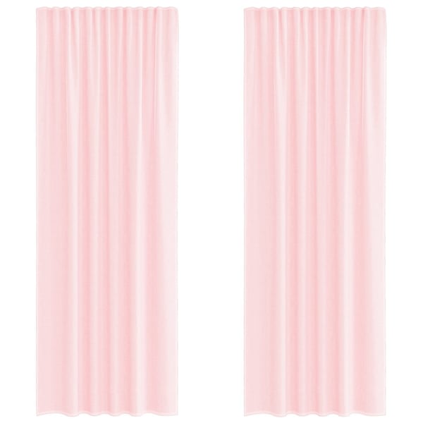 vidaXL Voilegardiner med hemper 2 stk lyserosa 140x260 cm