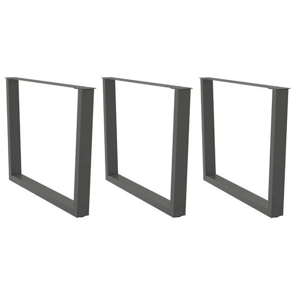 vidaXL Spisebordben V-formet 3 stk antrasitt 100x(72-73,3) cm stål