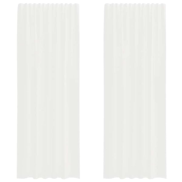 vidaXL Voilegardiner med hemper 2 stk hvit 140x260 cm