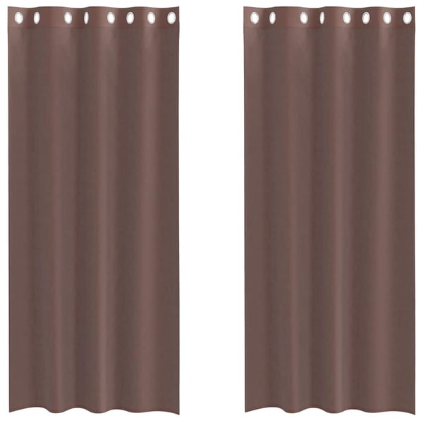 vidaXL voile-gardiner med øskner 2 stk. 140x225 cm brun