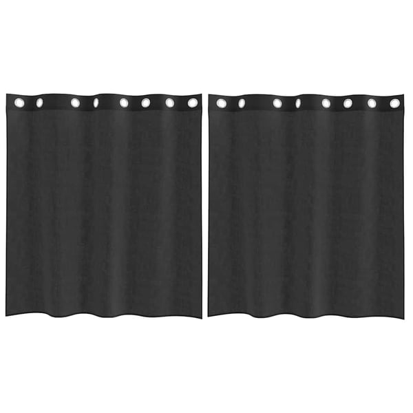 vidaXL voile-gardiner med øskner 2 stk. 140x140 cm sort