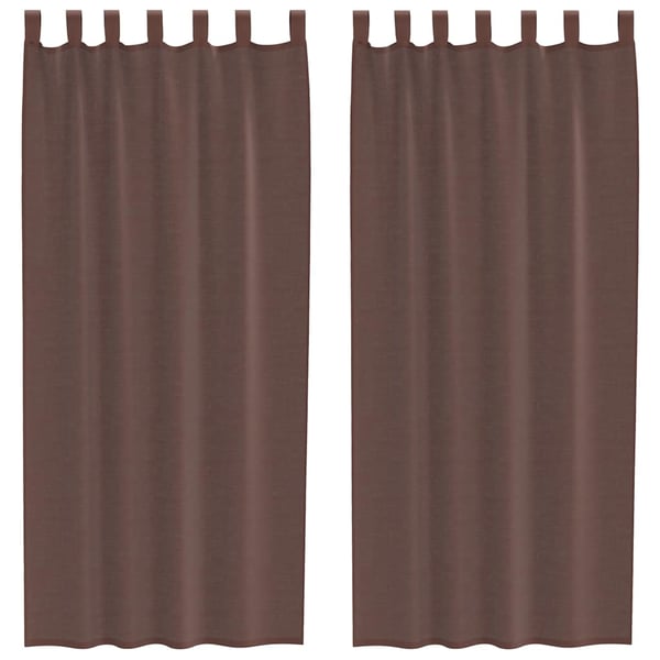 vidaXL Voile gardiner med stanglommer 2 stk brun