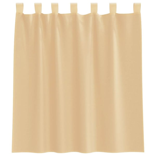 vidaXL Voile gardiner med stanglommer 2 stk sand
