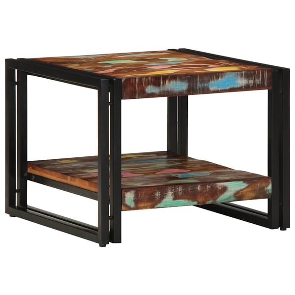 vidaXL Salongbord flerfarget 50x50x38 cm gjenvunnet heltre