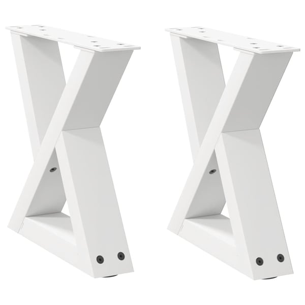 vidaXL Salongbordben 2 stk hvite 40x(30-31,3) cm stål